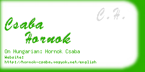 csaba hornok business card